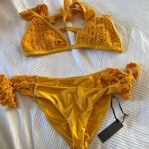 Yellow Lovers and Friends crochet bikini set- medium